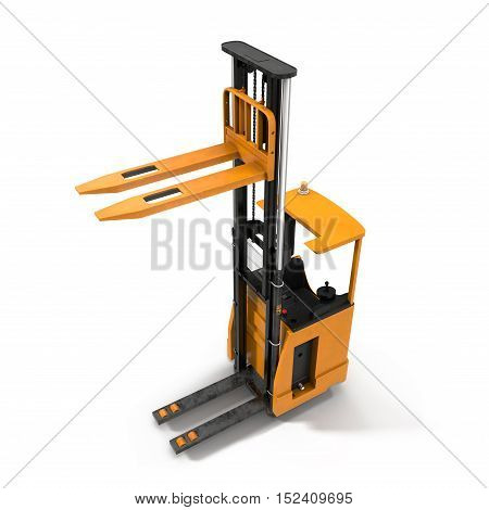 Angle from up Rider Stacker on white background. 3D illustration
