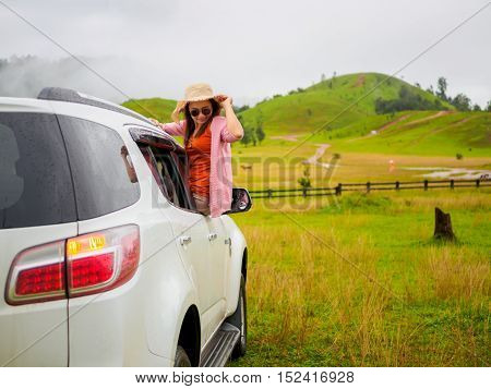 Women at Phu Khao Ya (Grass hill) in Ranong, Thailand