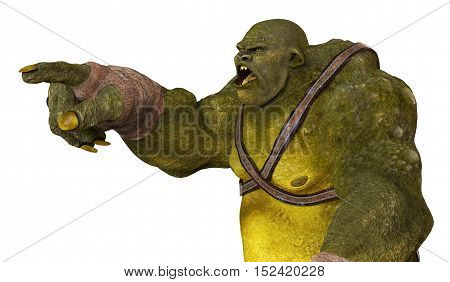 Ogre Monster 3D Illustration Isolated On White
