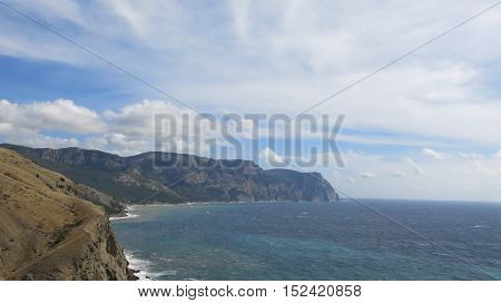 Rocks on the shore of the black sea