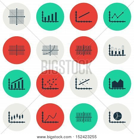 Set Of Graphs, Diagrams And Statistics Icons. Premium Quality Symbol Collection. Icons Can Be Used F