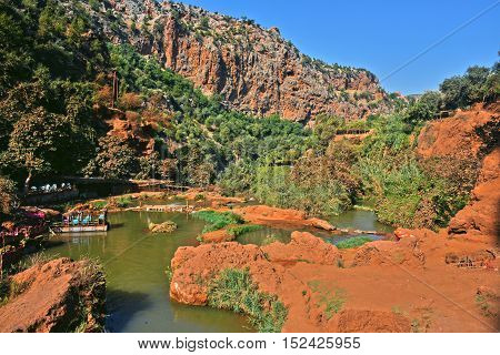 Ouzoud Falls near the Grand Atlas village of Tanaghmeilt Morocco