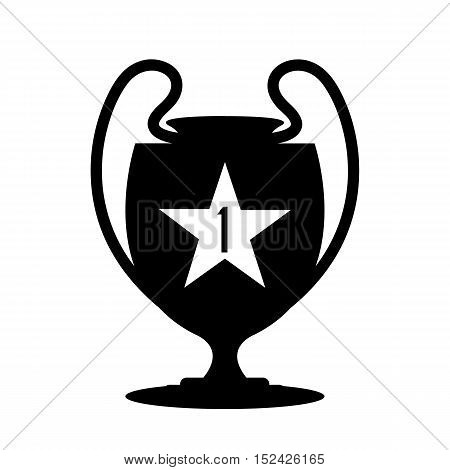 Winner Trophy Cup Icon. Sport Competition Silhouette Symbol. Vector Illustration.