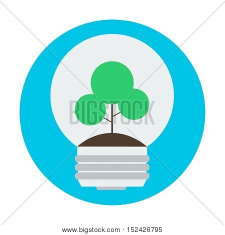 Concept tree in light bulb symbol of renewable energy vector