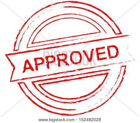 Red grunge approved rubber stamp isolated on white background