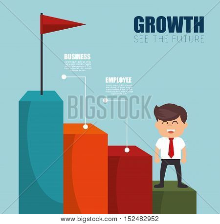 businesman see the future success vector illustration eps 10
