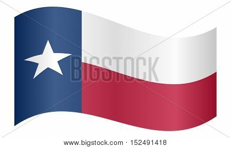 Texan official flag symbol. American patriotic element. USA banner. United States of America background. Flag of the US state of Texas waving on white background vector
