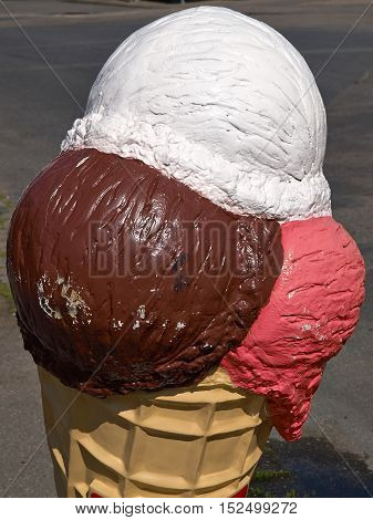 Traditional classical Italian gelato gelatto ice cream on display as street advertising