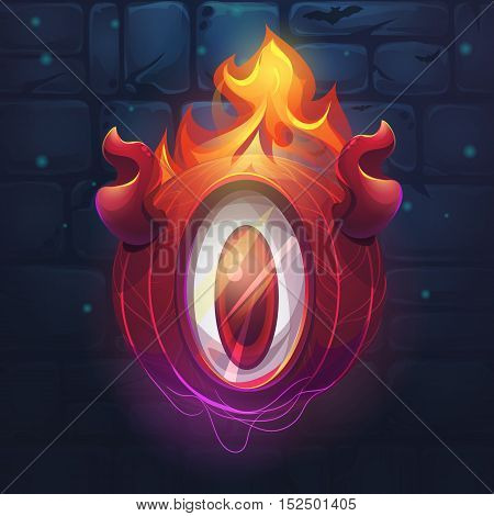 Cartoon funny vector illustration of character monsters El Diablo