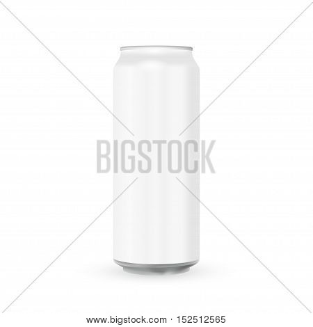 White Metal Aluminum Beverage Drink Can 500ml. Mockup Template Ready For Your Design. Isolated On White Background. Product Packing. Vector EPS10 Product Packing Vector EPS10
