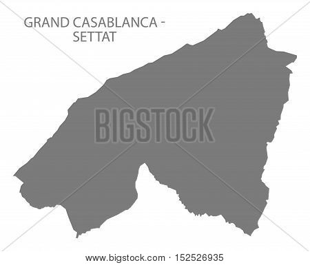 Grand Casablanca - Settat Morocco Map grey illustration high res