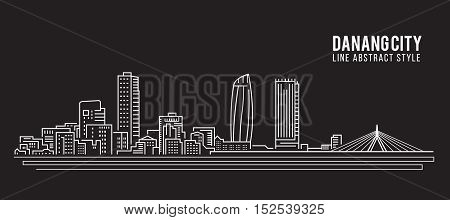 Cityscape Building Line art Vector Illustration design - Danang city