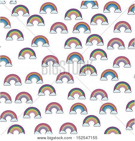 cute rainbown fantasy pattern vector illustration design