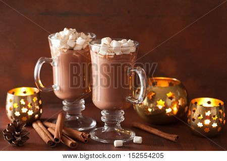 hot chocolate with mini marshmallows cinnamon winter drink