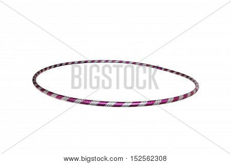 The hula Hoop silver with purple isolated on white background. Gymnastics, fitness,diet.