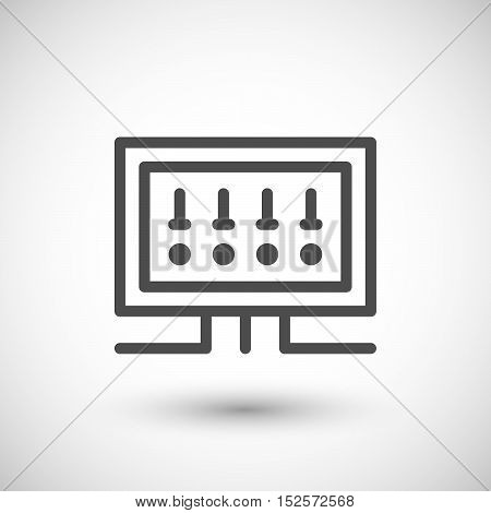 Fusebox line icon isolated on grey. Vector illustration
