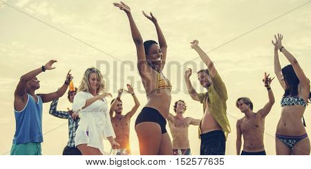 Beach Party Freedom Vacation Leisure Activity Concept