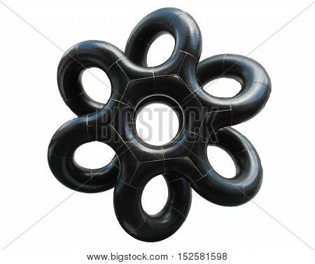 Interesting black abstract geometric figure on the white background