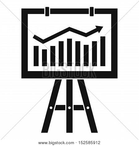 Flipchart with marketing data icon. Simple illustration of flipchart with marketing data vector icon for web