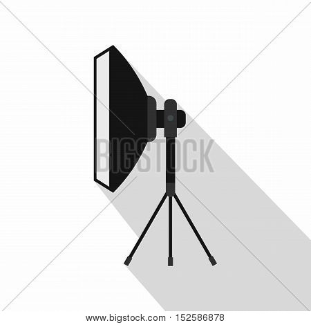 Studio light bulb in softbox icon. Flat illustration of studio light bulb in softbox vector icon for web isolated on white background