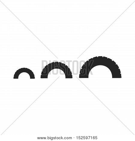Tire on playgarden icon in black style isolated on white background. Play garden symbol vector illustration.