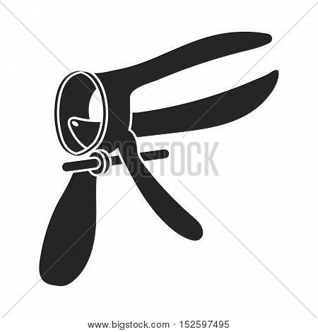 Speculum icon in black style isolated on white background. Pregnancy symbol vector illustration.