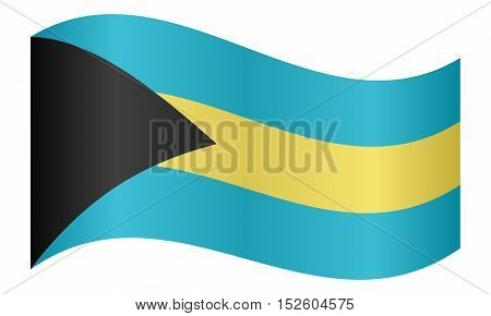 Bahamian national official flag. Patriotic symbol banner element background. Correct colors. Flag of Bahamas waving on white background vector illustration