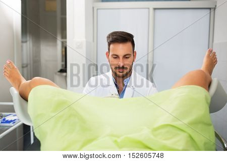 Gynecologist Examining A Patient