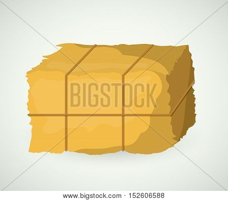 Hay block icon. Agriculture farm and autumn season theme. Colorful design. Vector illustration