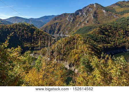 Autumn Landscape of Tsankov kamak Reservoir, Smolyan Region, Bulgaria