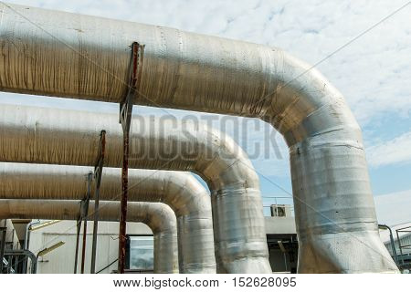 piping as found inside of a modern industrial power plant