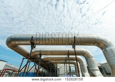 piping as found inside of a modern industrial power plant