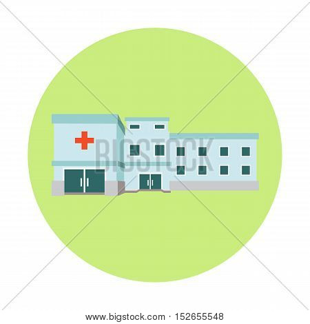 Stock vector illustration with contemporary multistorey hospital