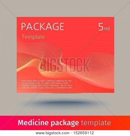 Medicine package template. Designed text. Vector illustration