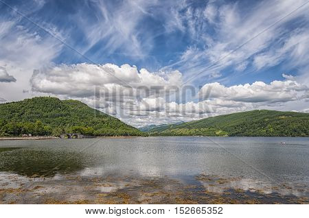 The scenic location of Loch Fyne at the Scottish town of Inverary.