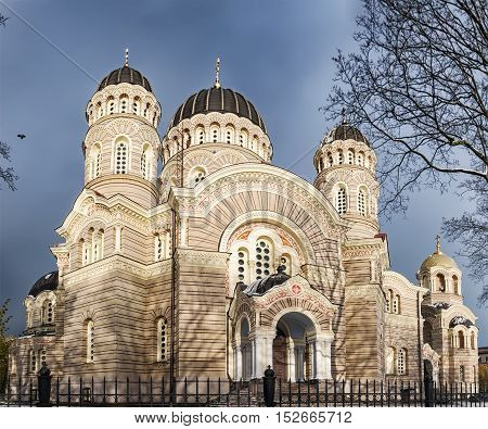Russian orthodox cathedral of the Nativity of Christ in Riga Latvia