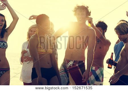 Beach Party Freedom Vacation Leisure Activity Concept