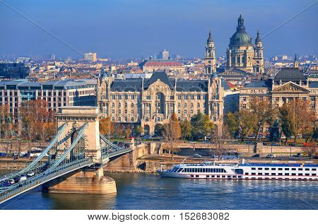 Old Town Of Budapest On Danube River, Hungary