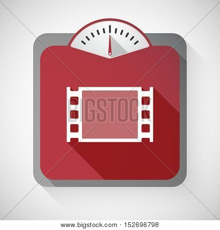 Isolated Long Shadow Body Weight Scale With A Film Photogram
