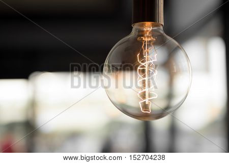 Beautifully designed light bulb in a modern office
