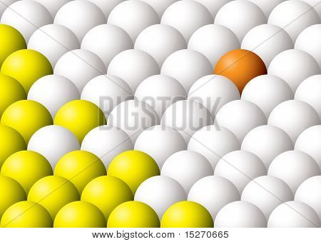 Odd one out ilustrado antecedentes de bolas de colores
