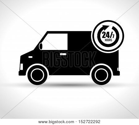 service delivery 24-7 business grpahic vector illustration