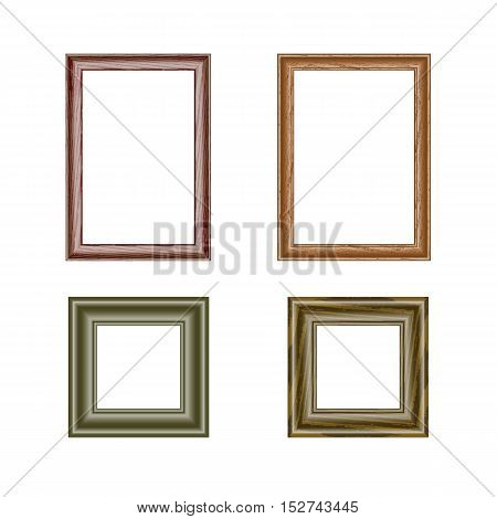 Set of four rectangular frames. different sizes and patterns. isolate on a light background, it is easy to cut to your design.