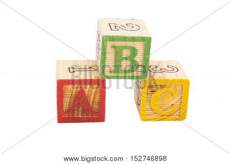 Letters Blocks ABC isolated on white background