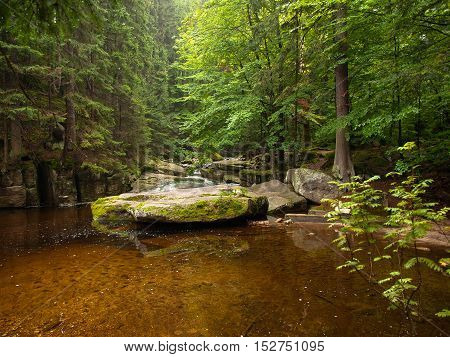Szklarka waterfall - the second highest waterfall in the Polish Giant Mountains, Europe