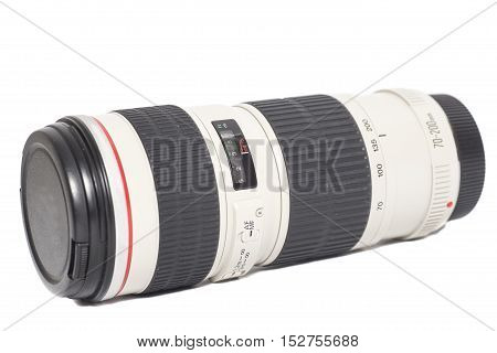 Camera photo lens optical over white background