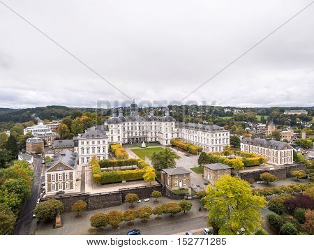Aerial view of Gladbach castle in Bensberg, Germany