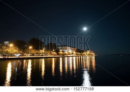 night view of the old city of Zadar in Croatia.