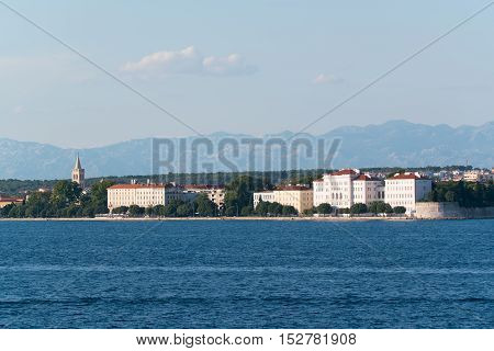 view from the sea to the old city of Zadar, Croatia.