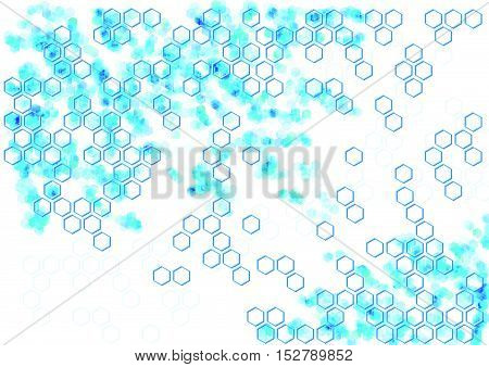 geometric Hexagon abstract vector background science blue